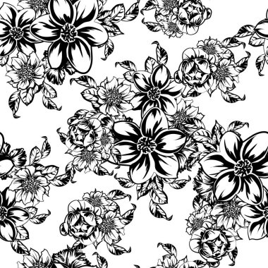 vintage çiçek desen arka plan vektör çizim