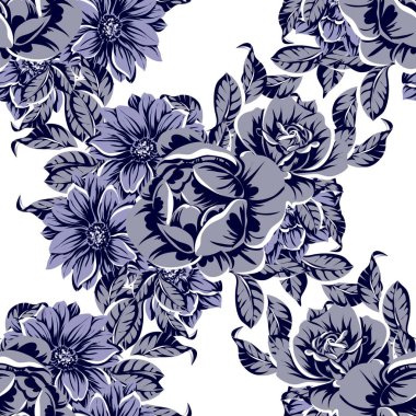 vintage çiçek desen arka plan vektör çizim