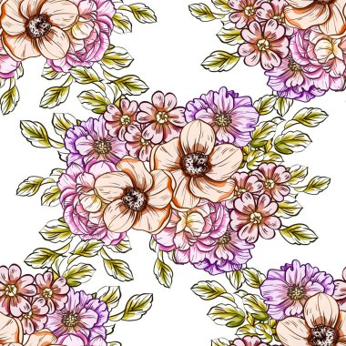 vektör çizim parlak çiçek desen arka plan