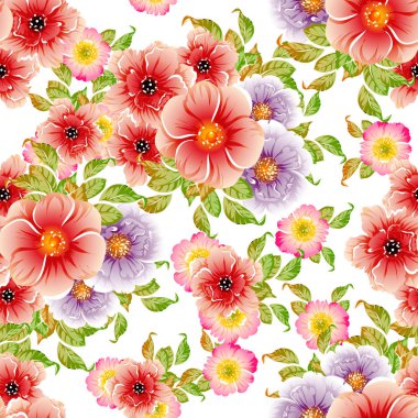 vektör çizim parlak çiçek desen arka plan