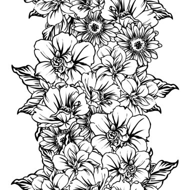 vintage çiçek desen arka plan vektör çizim