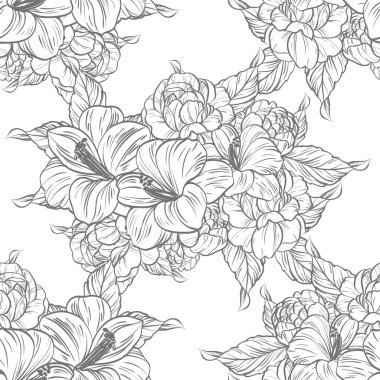 vintage çiçek desen arka plan vektör çizim