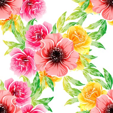 vektör çizim parlak çiçek desen arka plan