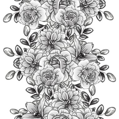 vintage çiçek desen arka plan vektör çizim