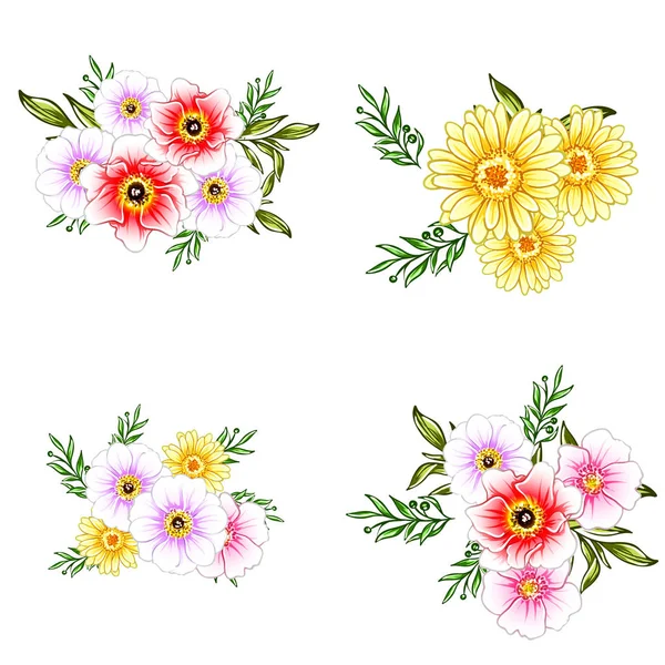 鮮やかな花パターン背景のベクトル イラスト — ストックベクタ