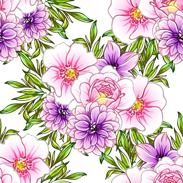 Векторна Ілюстрація Фону Яскравих Квітів — стоковий вектор