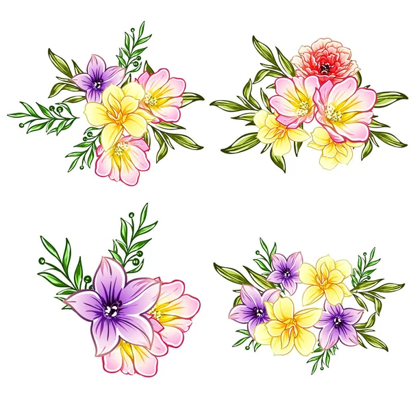 鮮やかな花パターン背景のベクトル イラスト — ストックベクタ