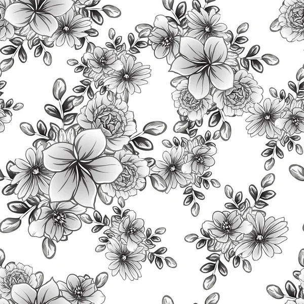 Illustration Vectorielle Fleurs Vintage Motif Fond — Image vectorielle