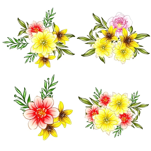 Vector Ilustración Flores Brillantes Patrón Fondo — Vector de stock