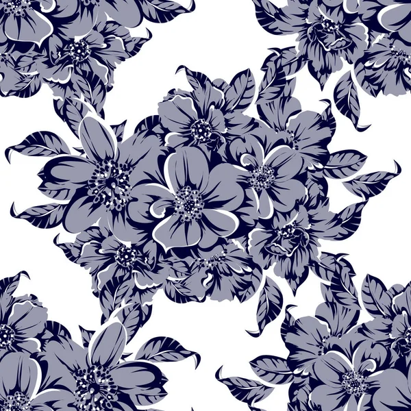 Illustration Vectorielle Fleurs Vintage Motif Fond — Image vectorielle