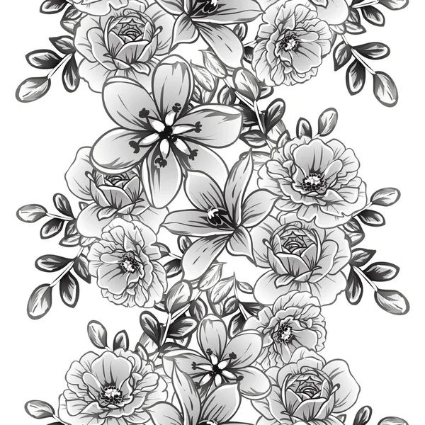 Vektorillustration Vintage Blommor Mönster Bakgrund — Stock vektor