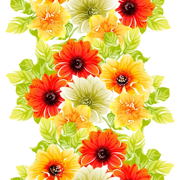 Vektor Illustration Von Hellen Blumen Muster Hintergrund — Stockvektor