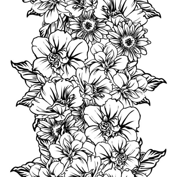 Vektor Illustration Von Vintage Blumen Muster Hintergrund — Stockvektor