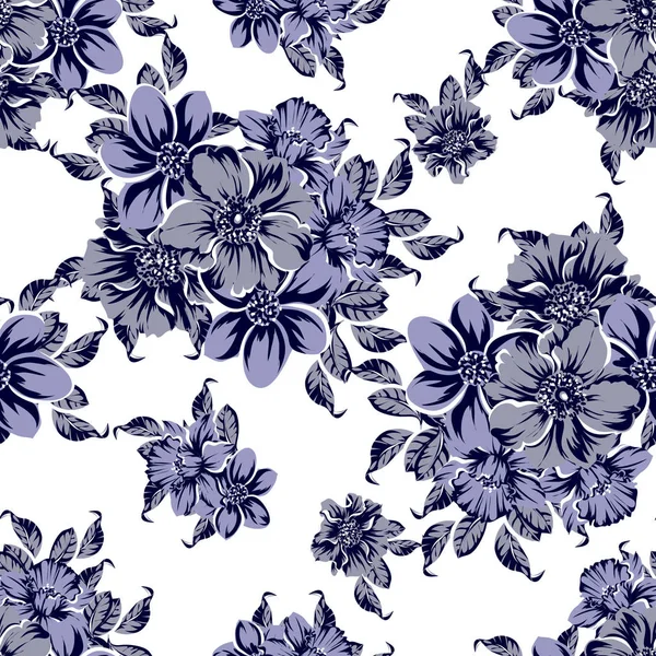 Illustration Vectorielle Fleurs Vintage Motif Fond — Image vectorielle