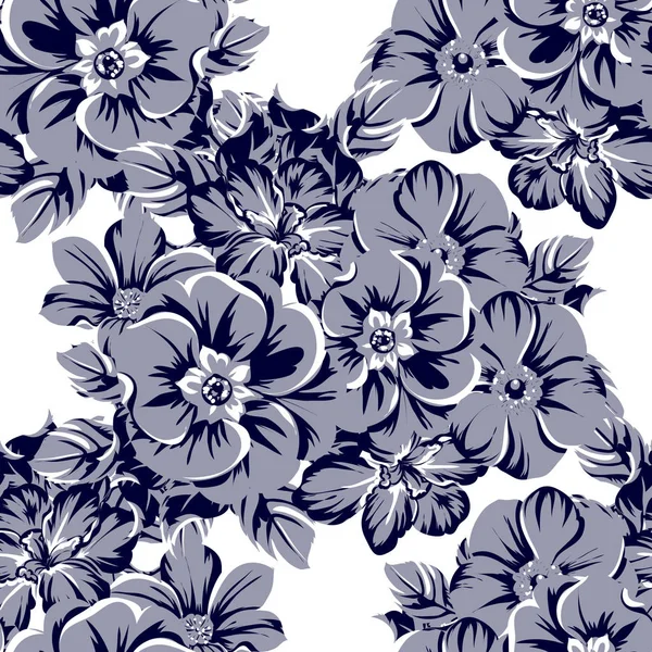 Ilustração Vetorial Fundo Padrão Flores Vintage — Vetor de Stock