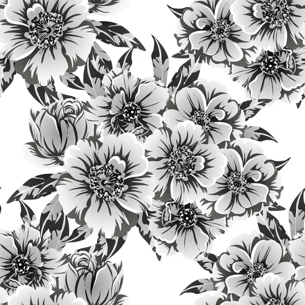 Vector Illustration Vintage Flowers Pattern Background — Stock Vector