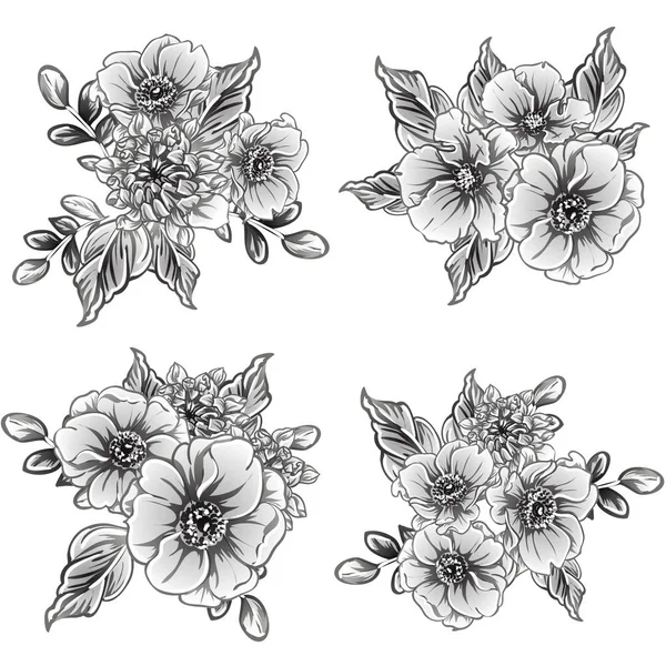 Vintage Çiçek Desen Arka Plan Vektör Çizim — Stok Vektör