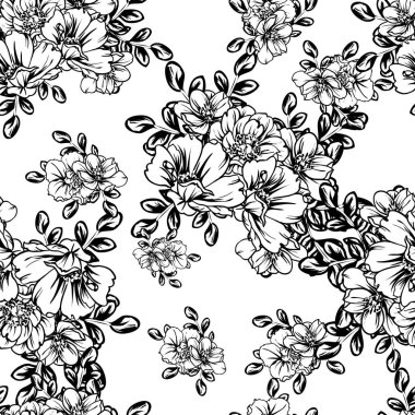 vintage çiçek desen arka plan vektör çizim