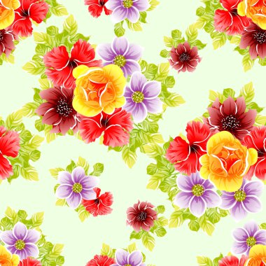 vektör çizim parlak çiçek desen arka plan