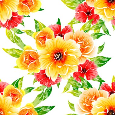 vektör çizim parlak çiçek desen arka plan