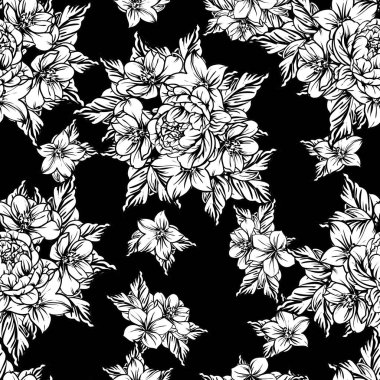 vintage çiçek desen arka plan vektör çizim