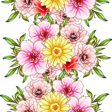 vektör çizim parlak çiçek desen arka plan