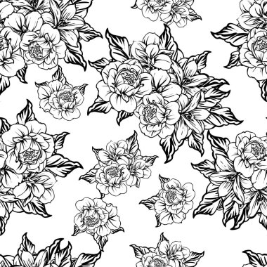 vintage çiçek desen arka plan vektör çizim
