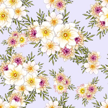 vektör çizim parlak çiçek desen arka plan