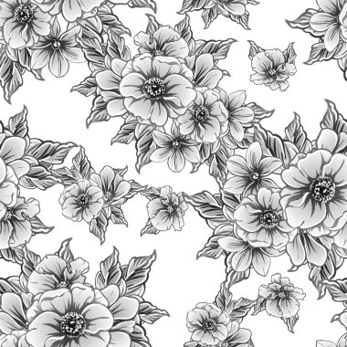 vintage çiçek desen arka plan vektör çizim