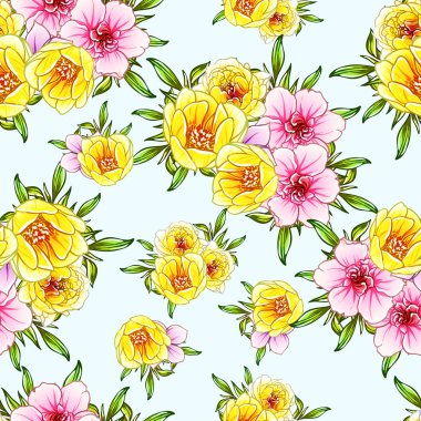vektör çizim parlak çiçek desen arka plan