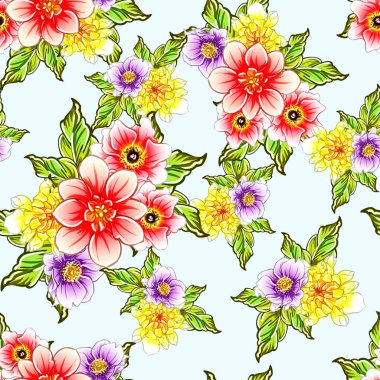 vektör çizim parlak çiçek desen arka plan