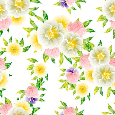 vektör çizim parlak çiçek desen arka plan