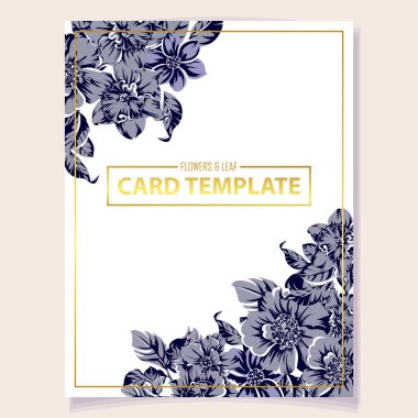 retro davetiye, vintage tarzı çiçek desen vektör çizim