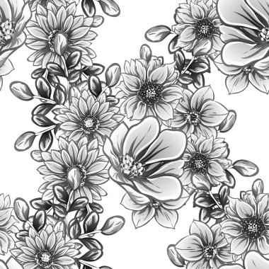 vintage çiçek desen arka plan vektör çizim