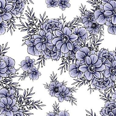 vintage çiçek desen arka plan vektör çizim