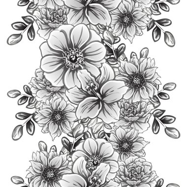 vintage çiçek desen arka plan vektör çizim