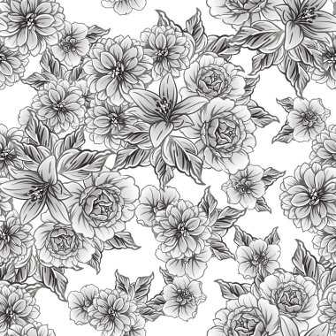 vintage çiçek desen arka plan vektör çizim