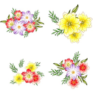 vektör çizim parlak çiçek desen arka plan