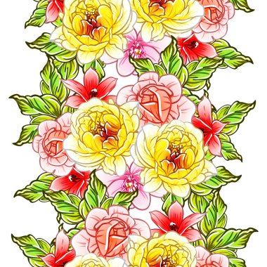 vektör çizim parlak çiçek desen arka plan