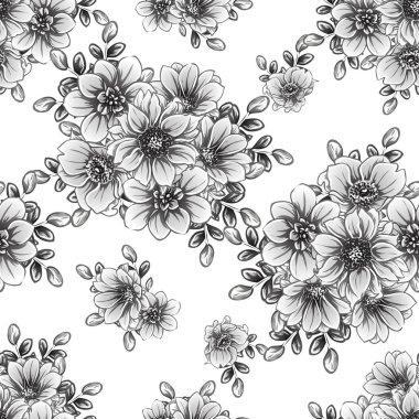 vintage çiçek desen arka plan vektör çizim