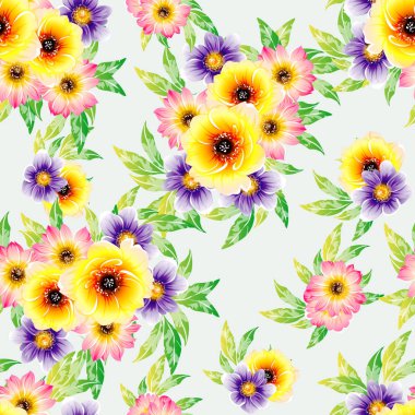 vektör çizim parlak çiçek desen arka plan