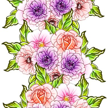 vektör çizim parlak çiçek desen arka plan