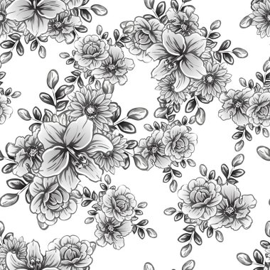 vintage çiçek desen arka plan vektör çizim