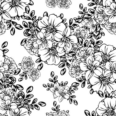 vintage çiçek desen arka plan vektör çizim