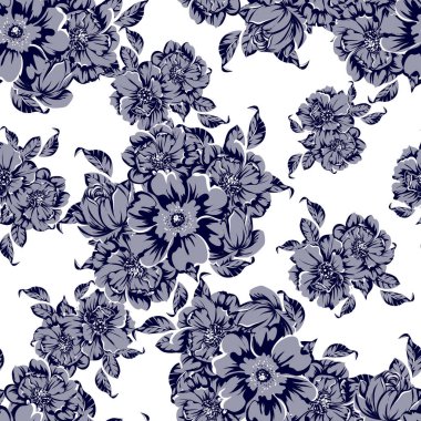 vintage çiçek desen arka plan vektör çizim
