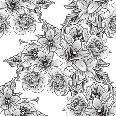 vintage çiçek desen arka plan vektör çizim