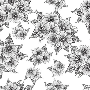 vintage çiçek desen arka plan vektör çizim