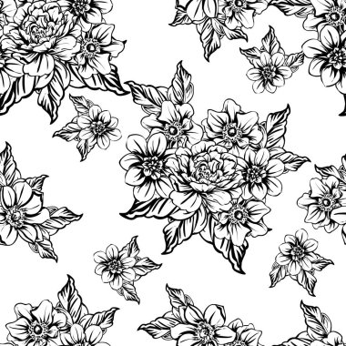 vintage çiçek desen arka plan vektör çizim