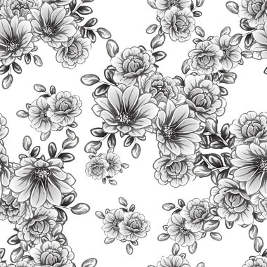 vintage çiçek desen arka plan vektör çizim