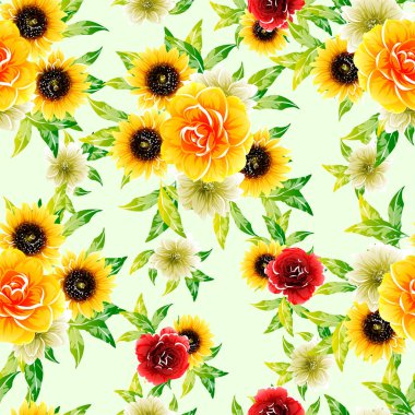 vektör çizim parlak çiçek desen arka plan